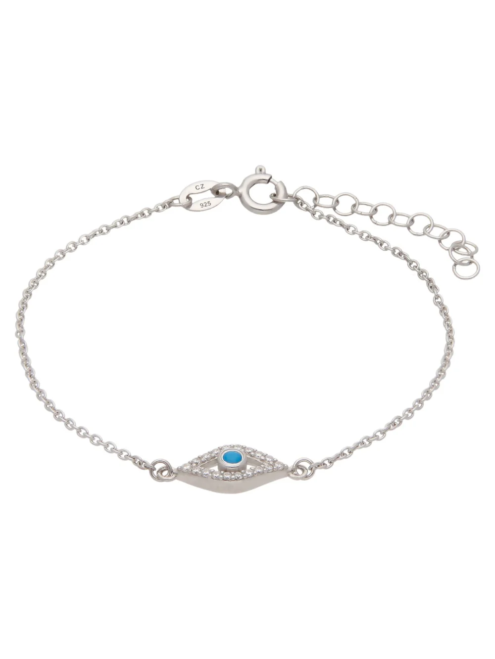 William May Sterling Silver Gemstone Set Evil Eye Bracelet