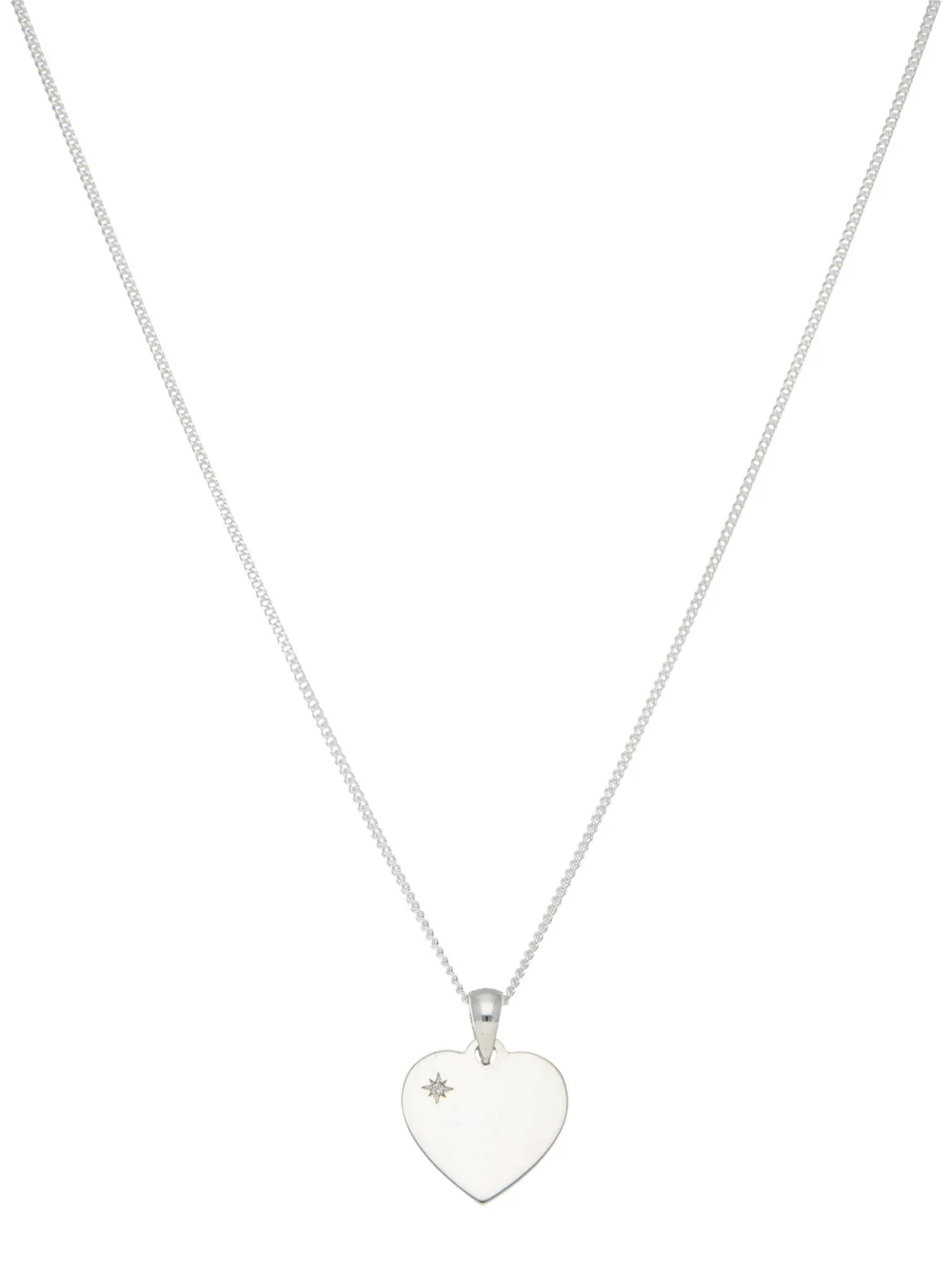 William May Sterling Silver Gemstone Set Polished Heart & 18" Necklace