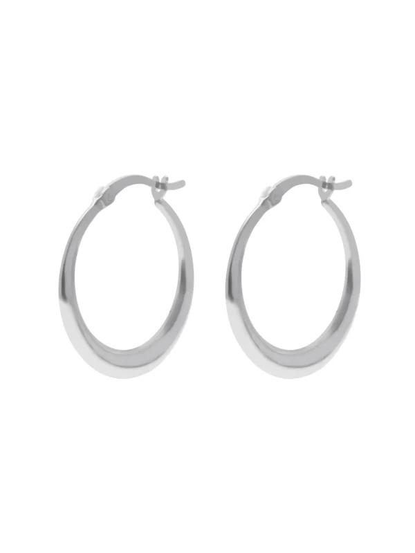 William May Sterling Silver Graduated Hoop Creole Earrings