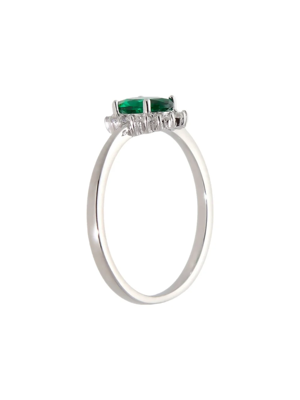 William May Sterling Silver Green Cubic Zirconia Oval Cluster Ring, view 2