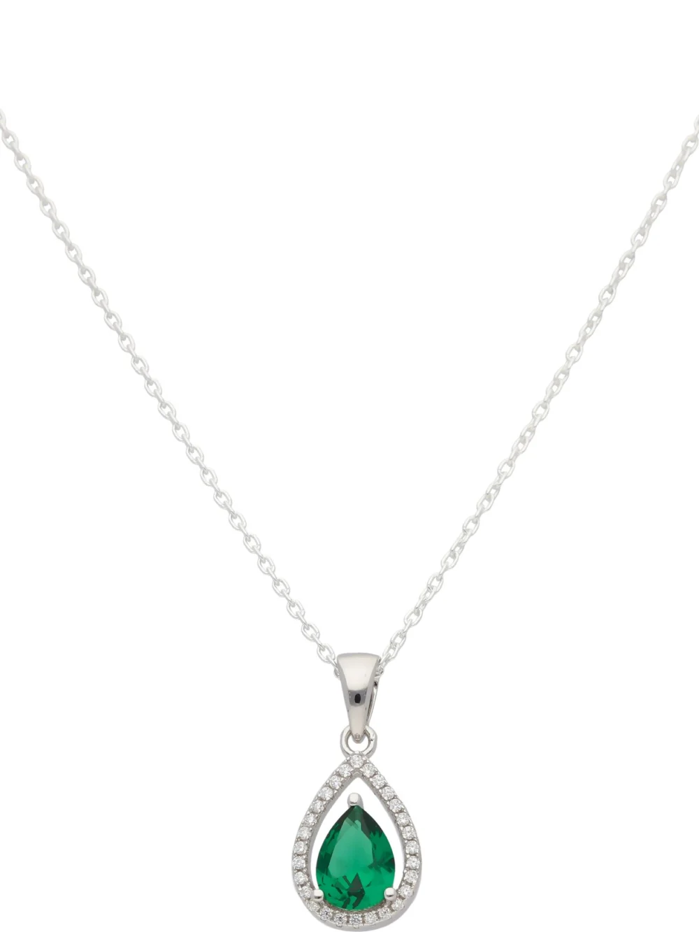 William May Sterling Silver Green Cubic Zirconia Pendant & 18" Necklace, view 2