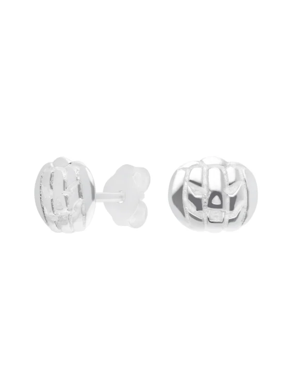 William May Sterling Silver Halloween Pumpkin Stud Earrings