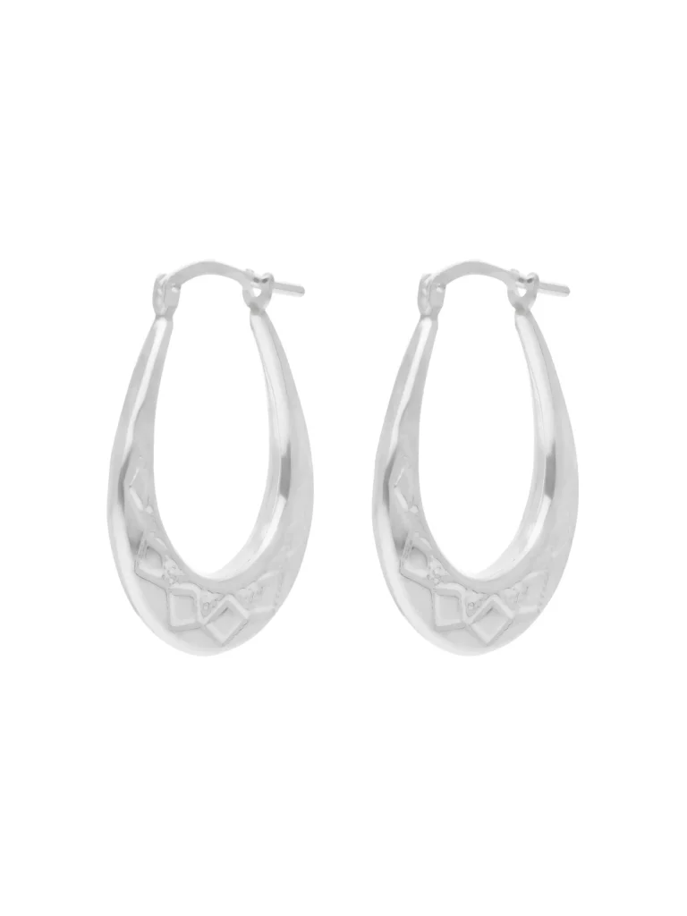 William May Sterling Silver Harlequin Creole Earrings