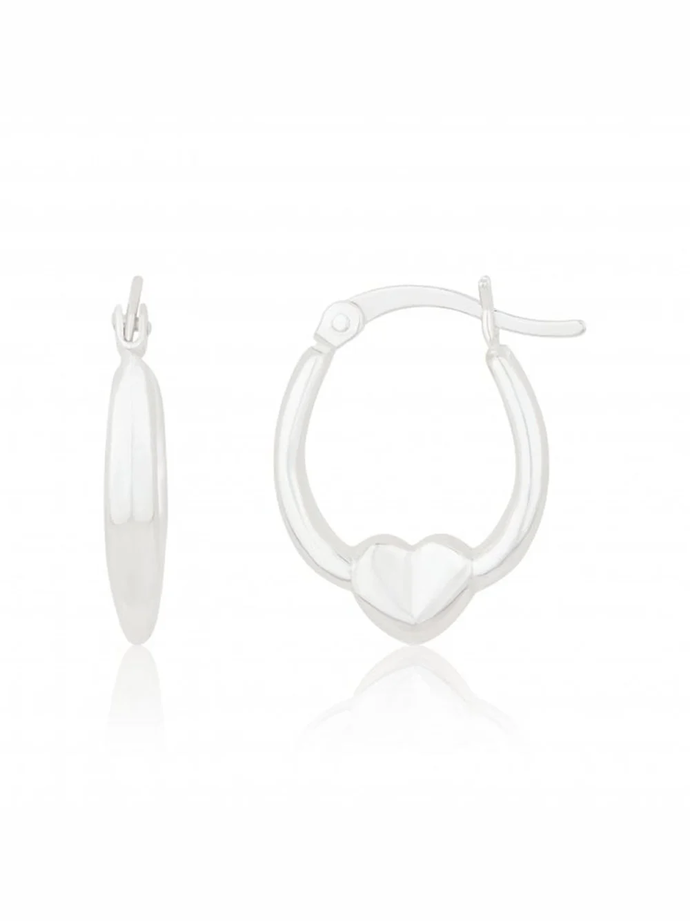 William May Sterling Silver Heart Creole Hoop Earrings