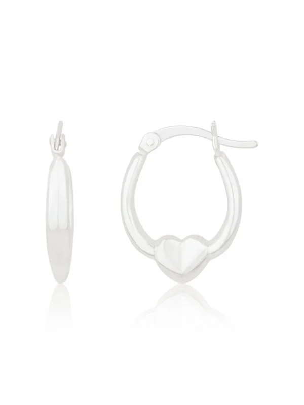 William May Sterling Silver Heart Creole Hoop Earrings