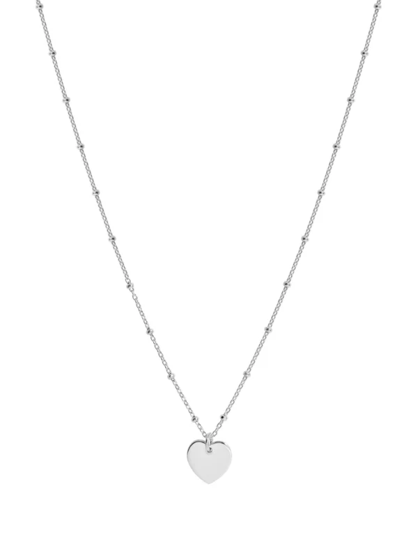 William May Sterling Silver Heart Pendant & 18" Beaded Chain Necklace
