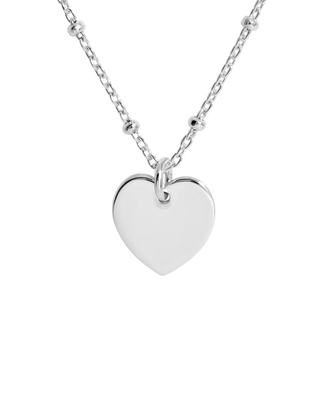 William May Sterling Silver Heart Pendant & 18" Beaded Chain Necklace, view 2