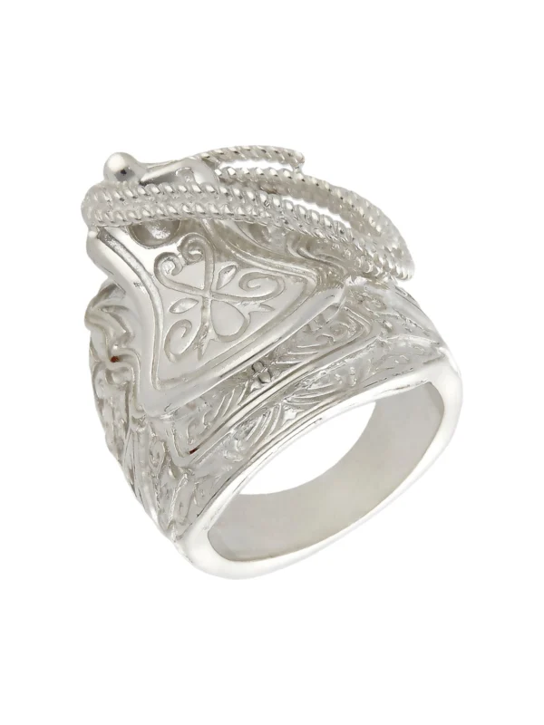 William May Sterling Silver Heavy Saddle Ring