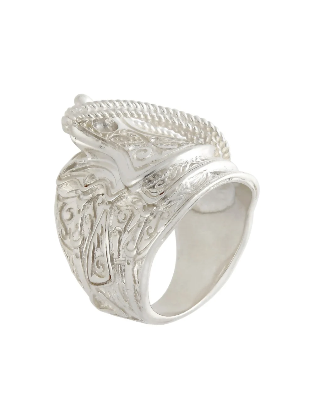 William May Sterling Silver Heavy Saddle Ring, view 2