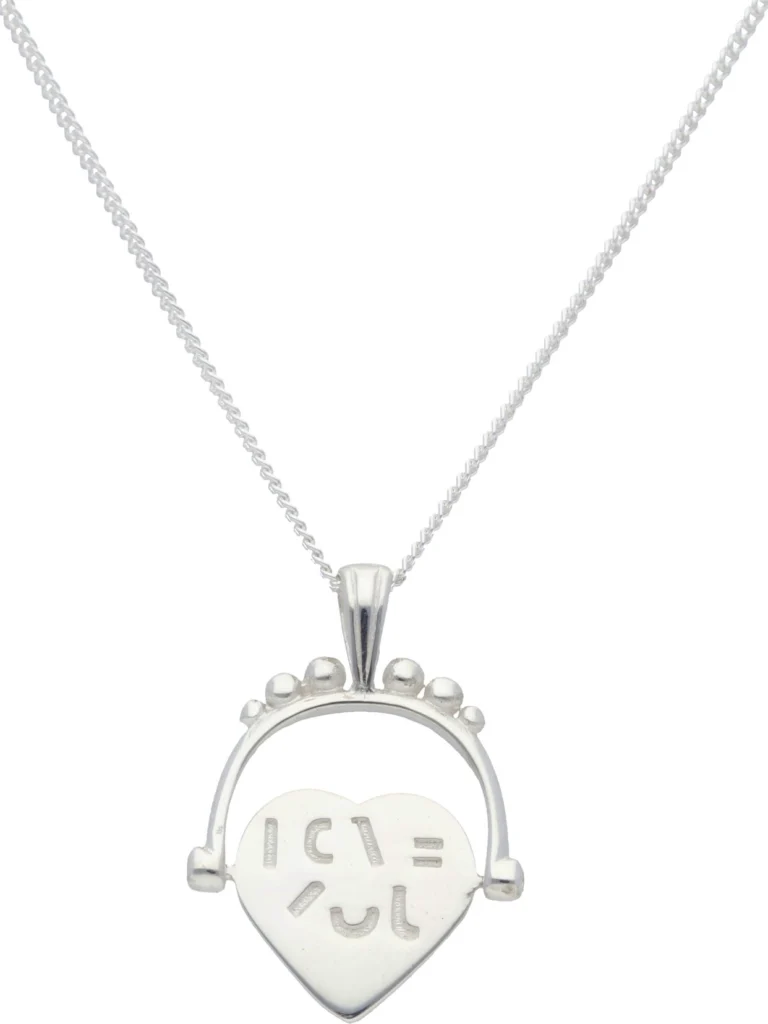 William May Sterling Silver I Love You Spinner Heart & 18" Necklace