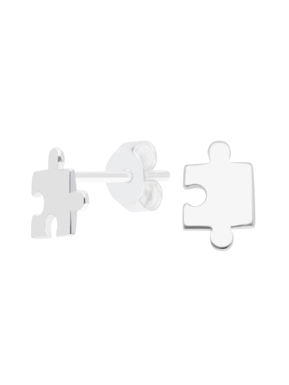 William May Sterling Silver Jigsaw Puzzle Pieces Stud Earrings