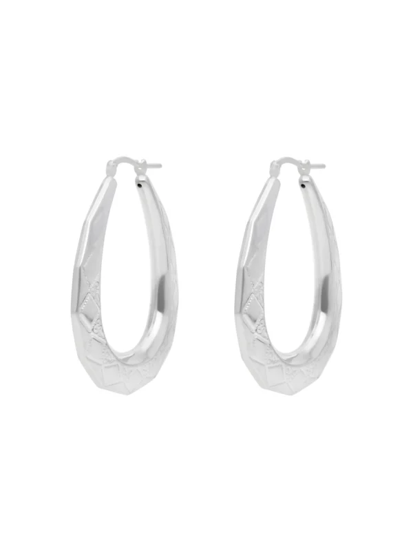 William May Sterling Silver Large Harlequin Creole Earrings