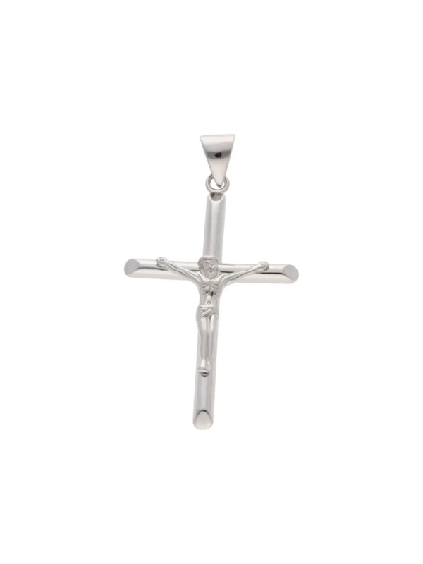 William May Sterling Silver Large Polished Finish Crucifix Pendant
