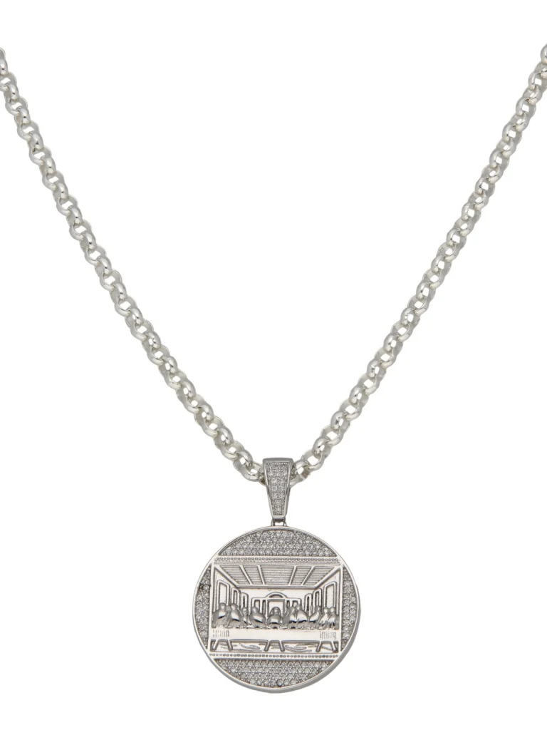 William May Sterling Silver Last Supper Pendant & 24" Chain Necklace