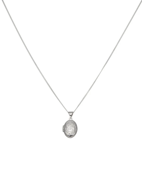 William May Sterling Silver Magical Unicorn Locket & 14" Chain Necklace