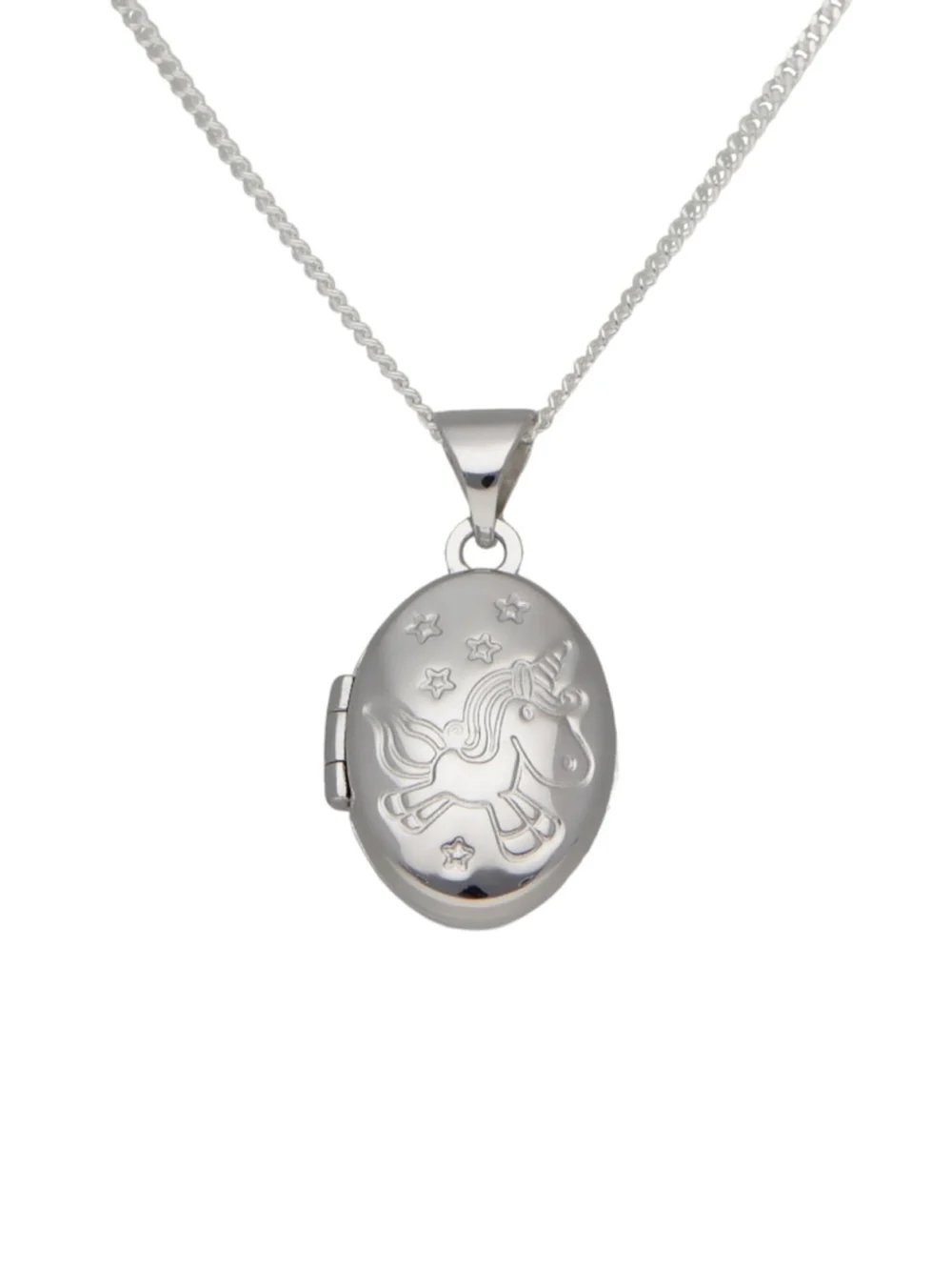 William May Sterling Silver Magical Unicorn Locket & 14" Chain Necklace, view 3