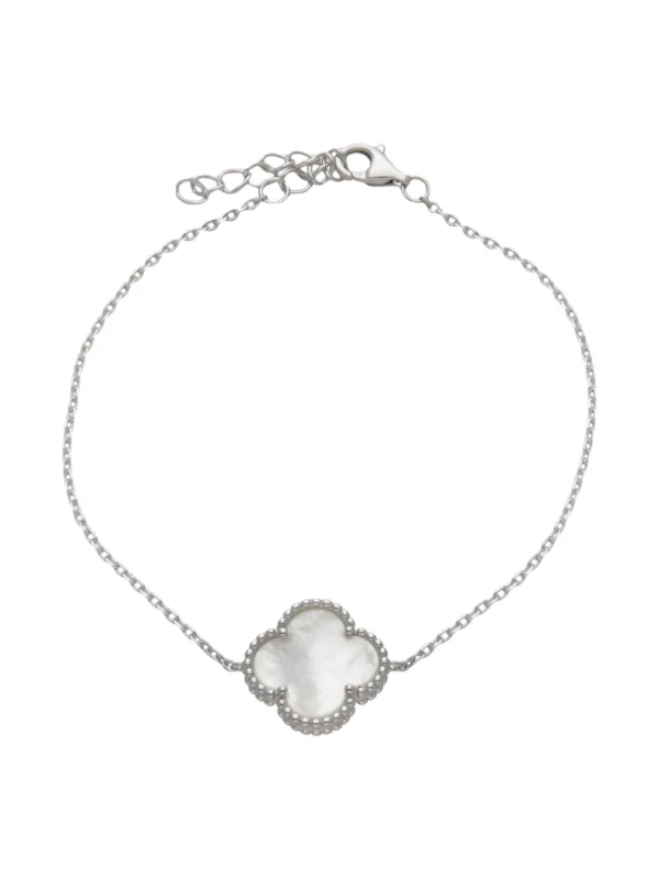 William May Sterling Silver Mother of Pearl Clover Petal Bracelet