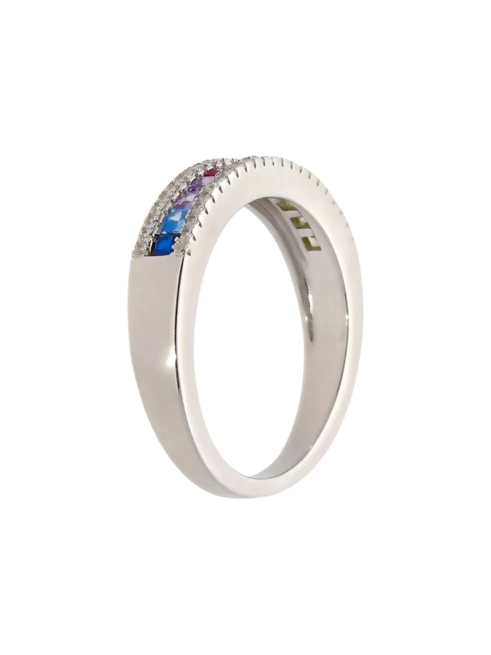 William May Sterling Silver Multi Coloured Cubic Zirconia Ring, view 2