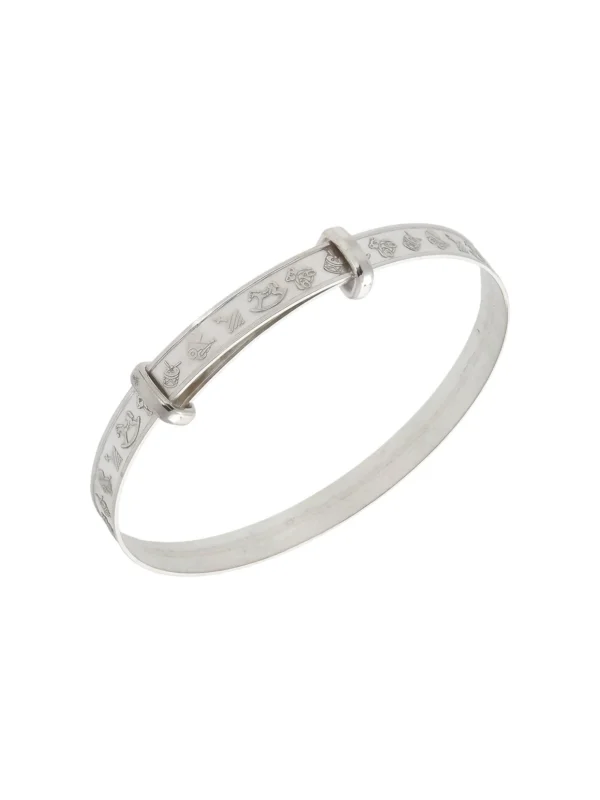 William May Sterling Silver Nursery Motif Expanding Baby Bangle