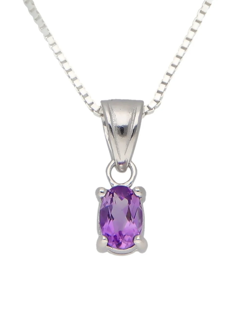 William May Sterling Silver Oval Amethyst Pendant & 18" Chain Necklace, view 2