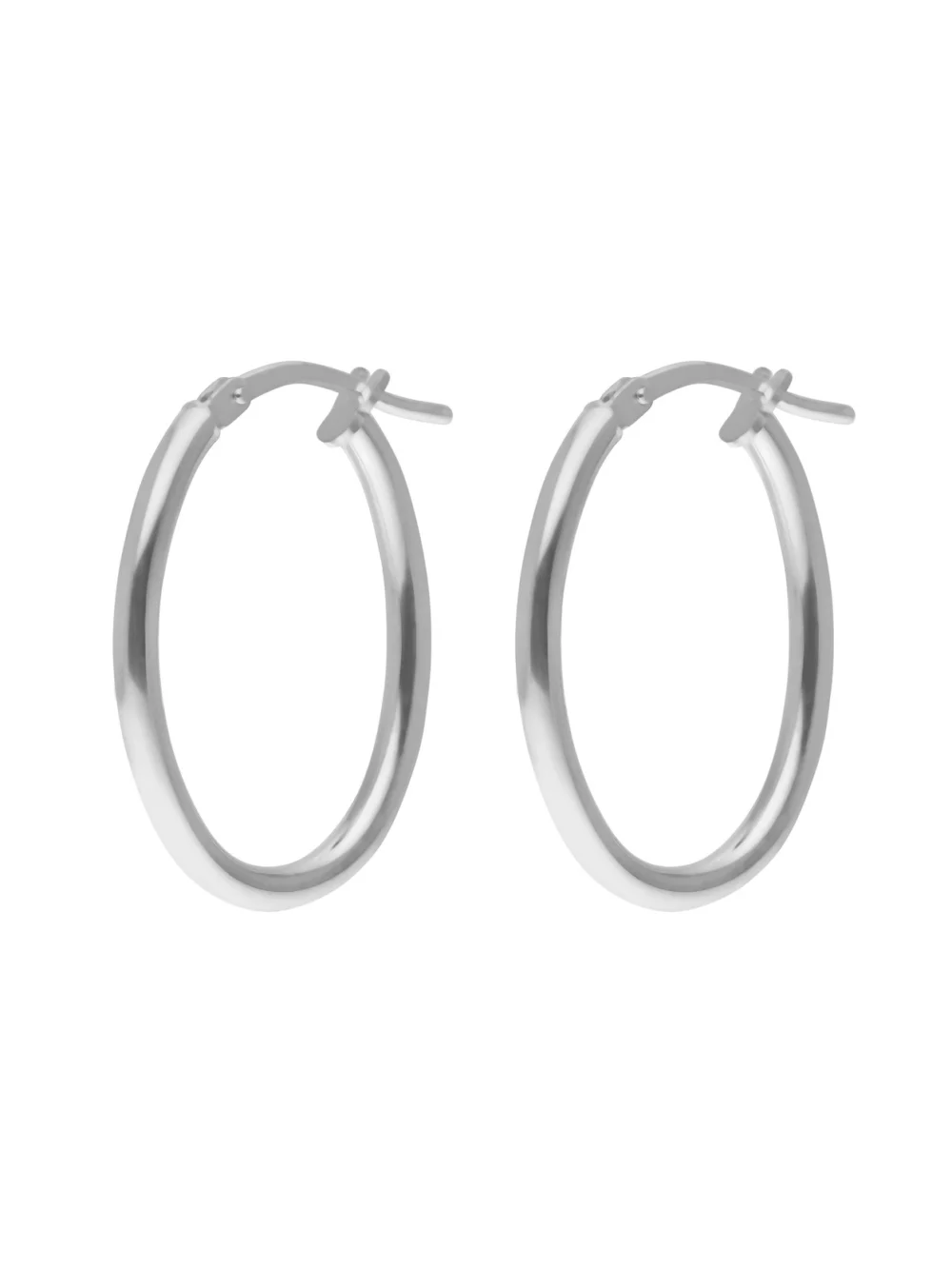William May Sterling Silver Oval Hoop Creole Earrings