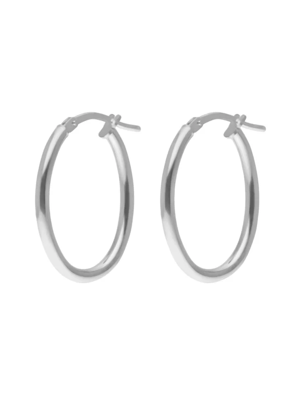 William May Sterling Silver Oval Hoop Creole Earrings