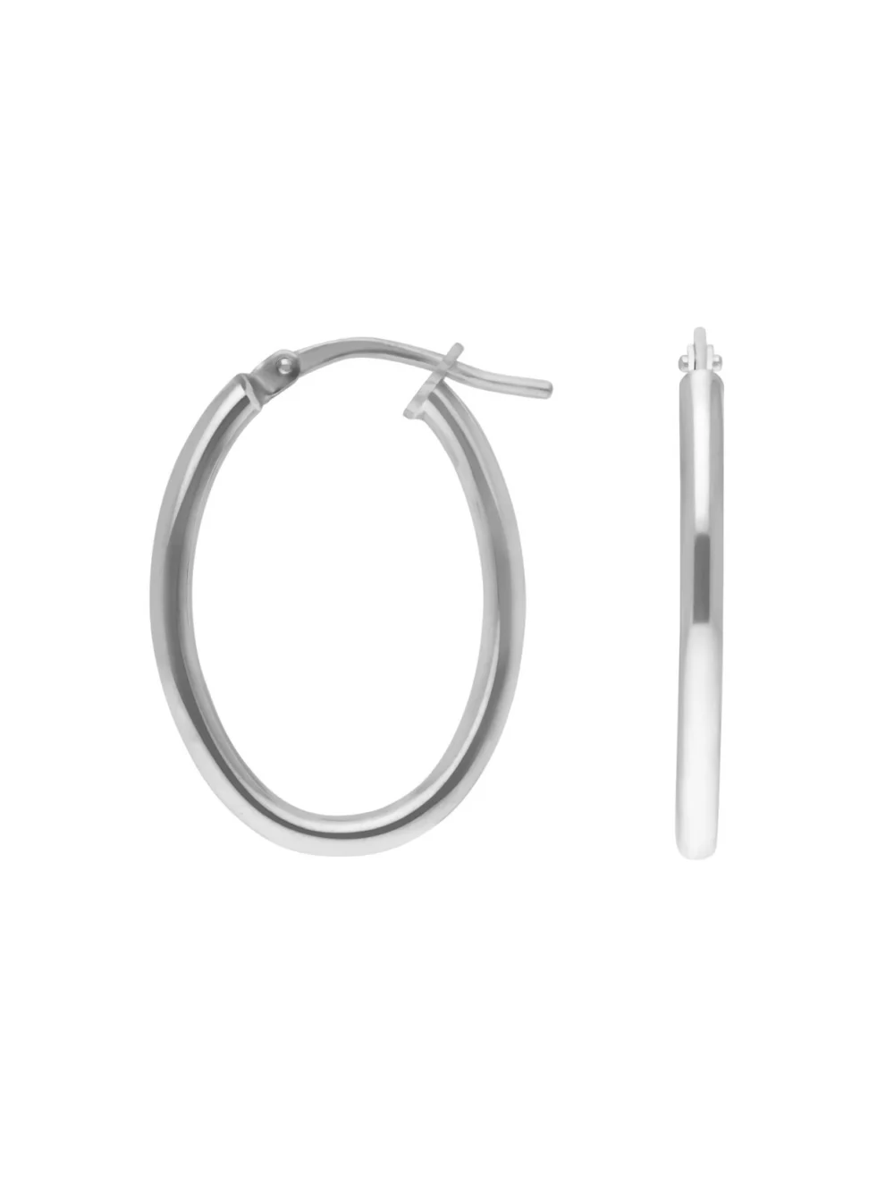 William May Sterling Silver Oval Hoop Creole Earrings, view 2