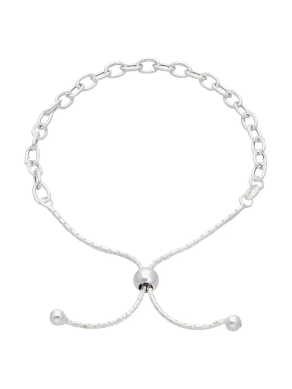 William May Sterling Silver Oval Link Toggle Slider Bracelet