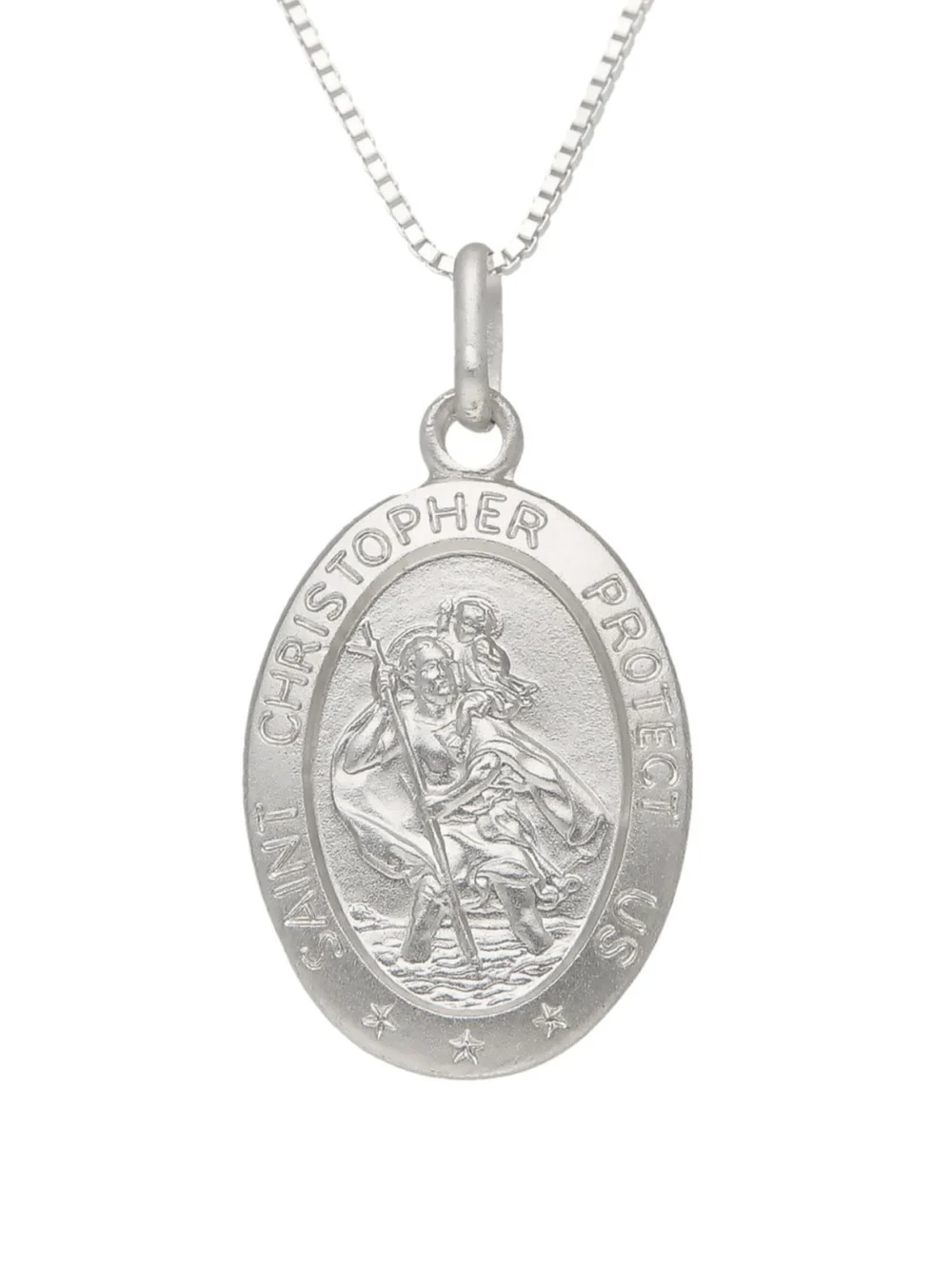 William May Sterling Silver Oval St Christopher 20" Pendant Necklace, view 2