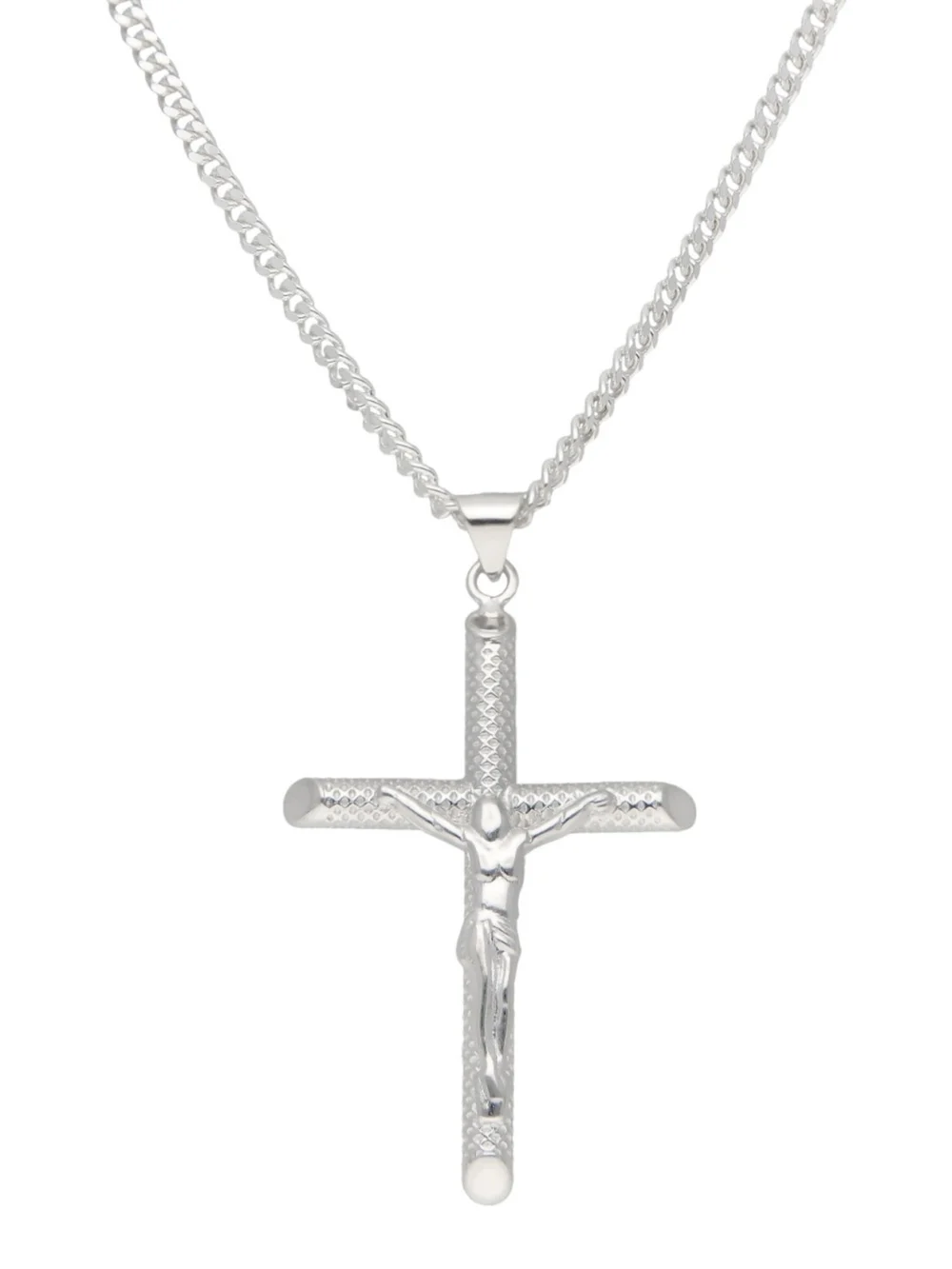 William May Sterling Silver Patterned Crucifix & 22" Chain Necklace, view 2