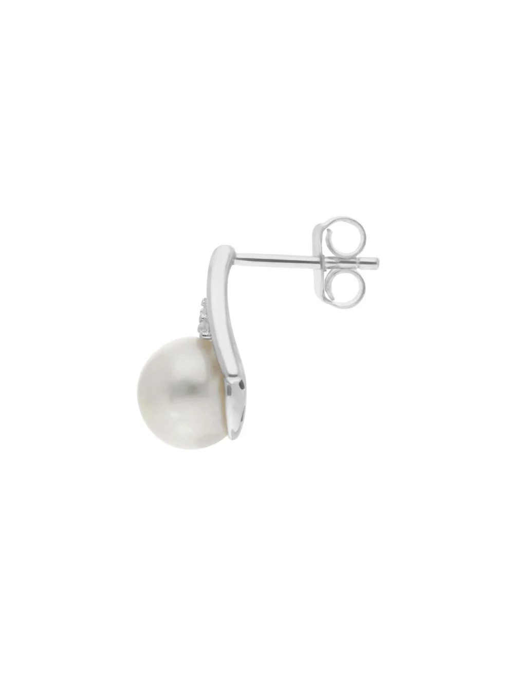 William May Sterling Silver Pearl & Cubic Zirconia Stud Earrings, view 2