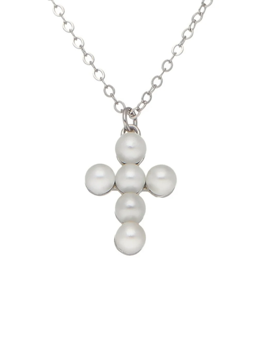 William May Sterling Silver Pearl Cross Pendant & 18" Necklace, view 2