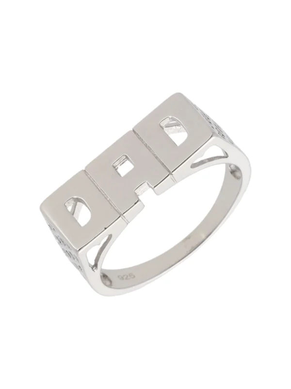 William May Sterling Silver Polished Dad Ring