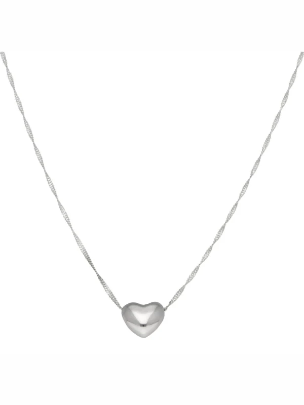 William May Sterling Silver Polished Heart Slider & Twist Chain Necklace