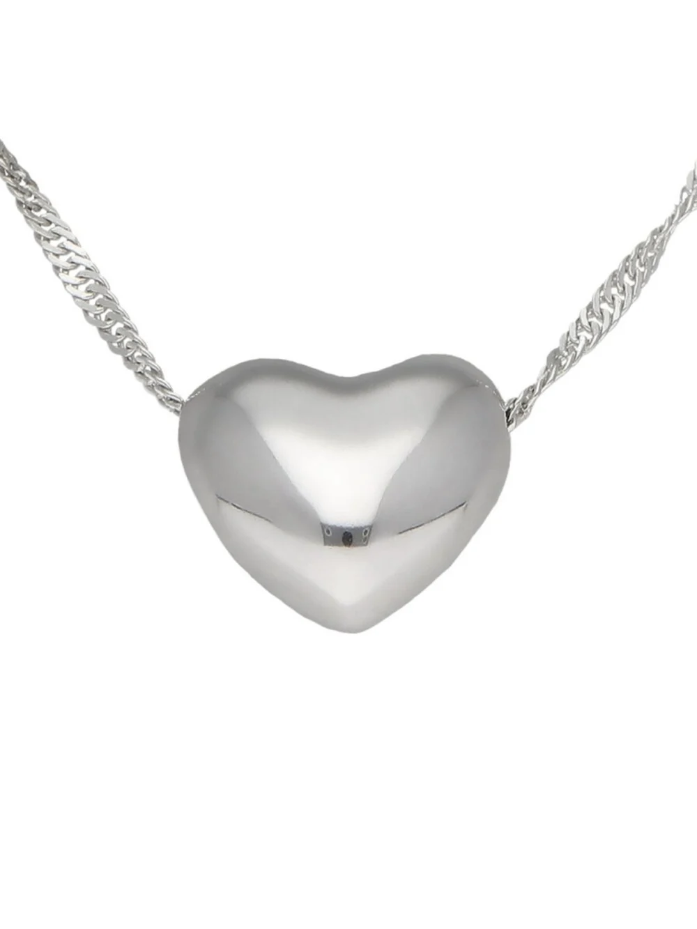 William May Sterling Silver Polished Heart Slider & Twist Chain Necklace, view 2