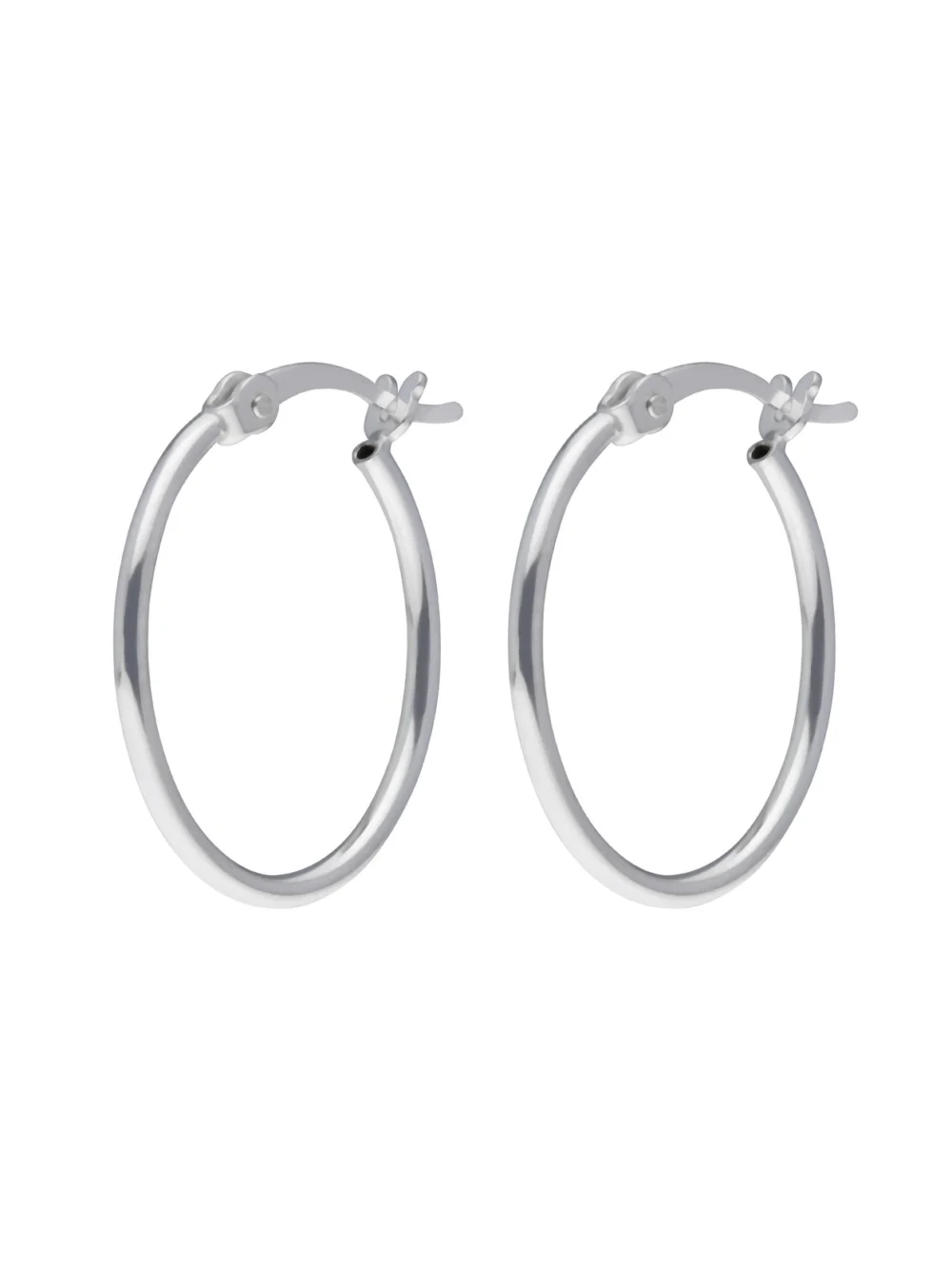 William May Sterling Silver Polished Oval Hoop Creole Earrings
