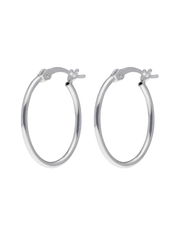 William May Sterling Silver Polished Oval Hoop Creole Earrings
