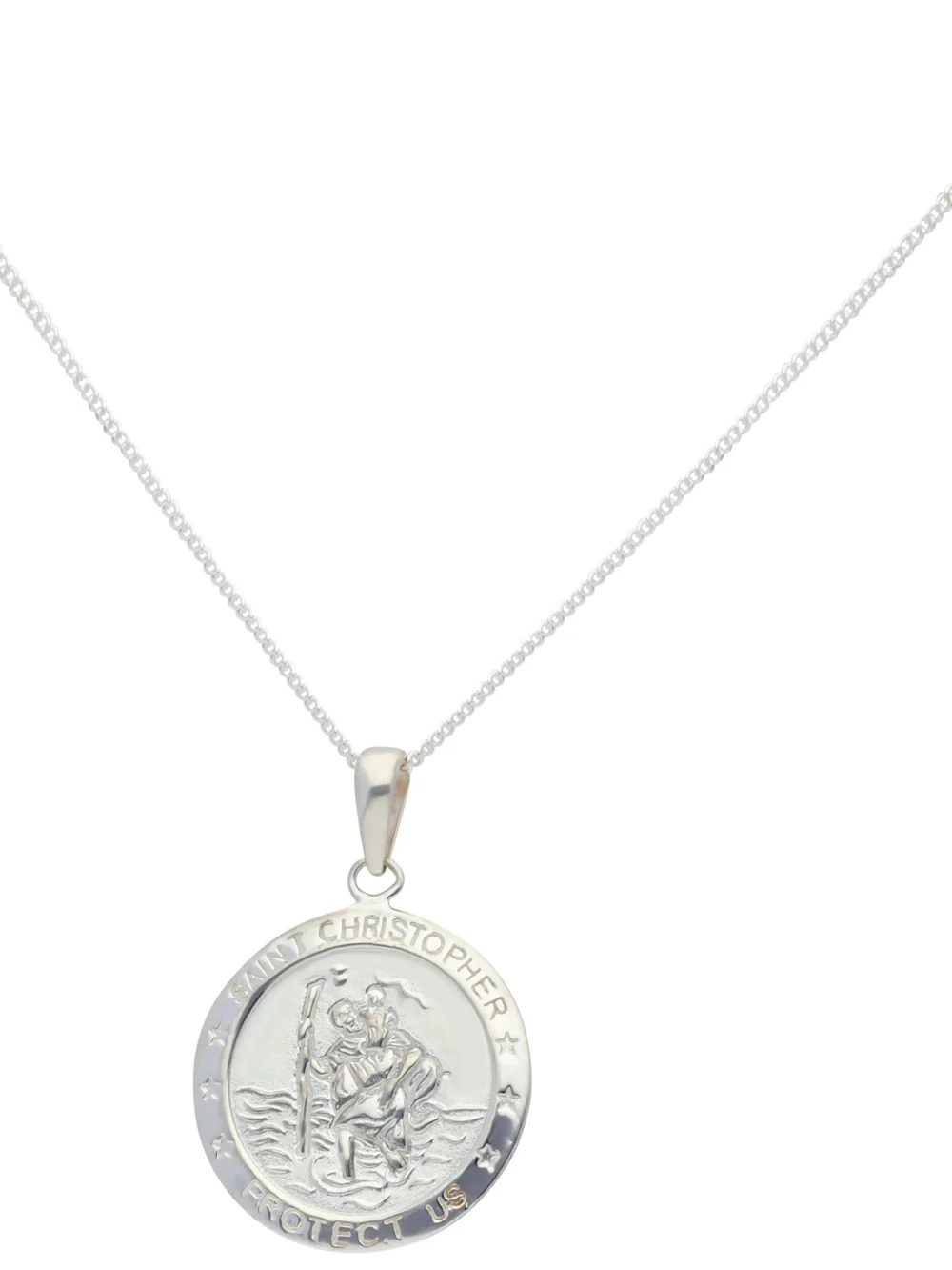 William May Sterling Silver Protect Us St Chistopher Pendant & Necklace, view 2