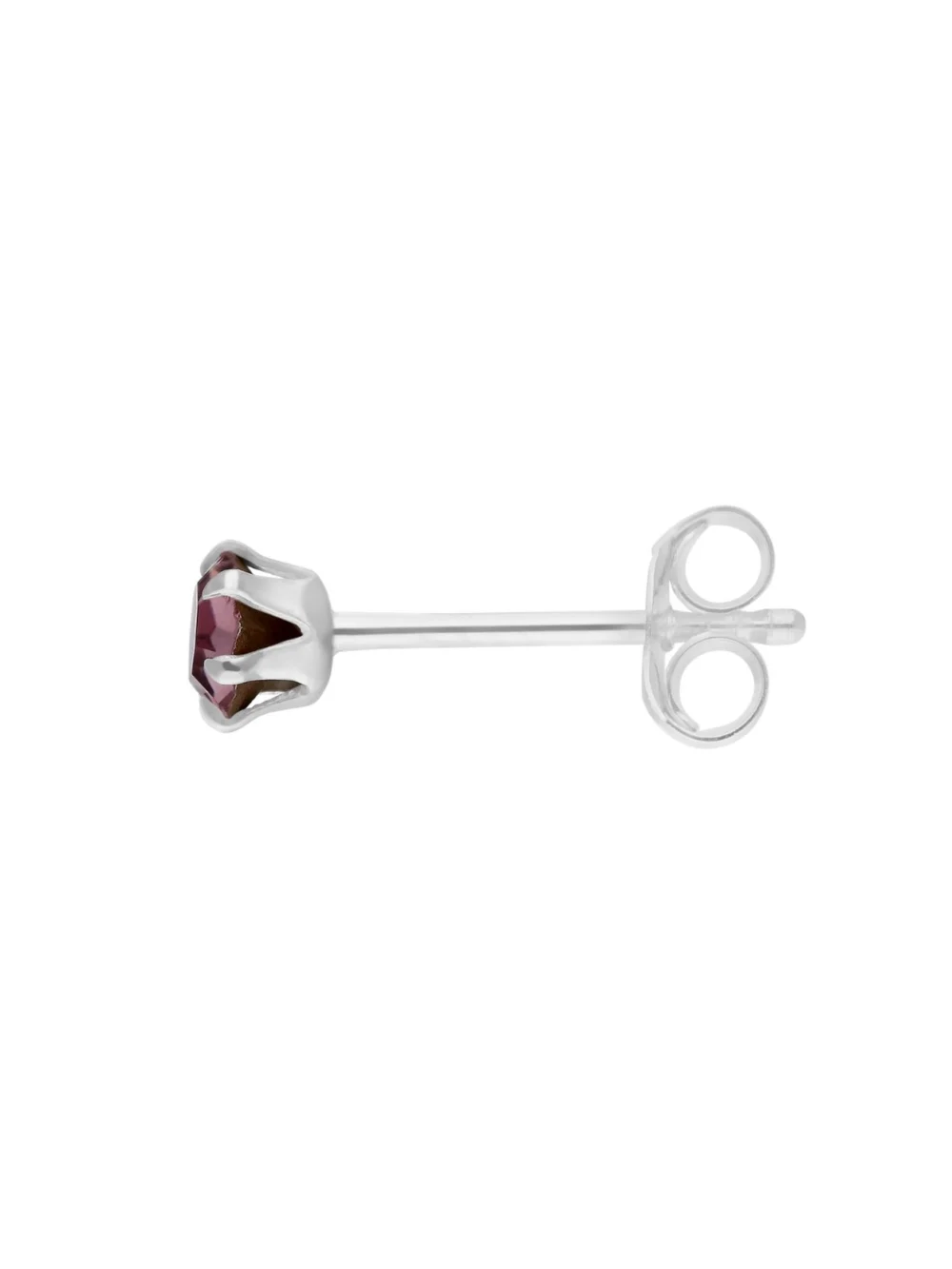 William May Sterling Silver Purple Crystal Stud Earrings, view 2