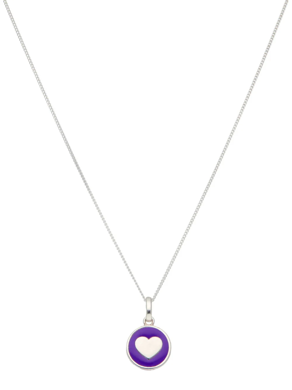 William May Sterling Silver Purple Heart Pendant & 16" Chain Necklace, view 2