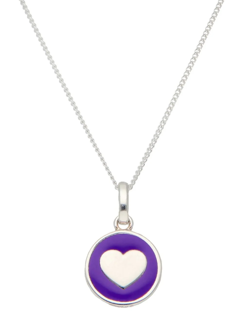 William May Sterling Silver Purple Heart Pendant & 16" Chain Necklace, view 3