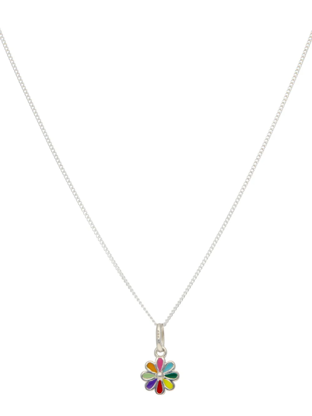 William May Sterling Silver Rainbow Flower Pendant & 14" Chain Necklace, view 2