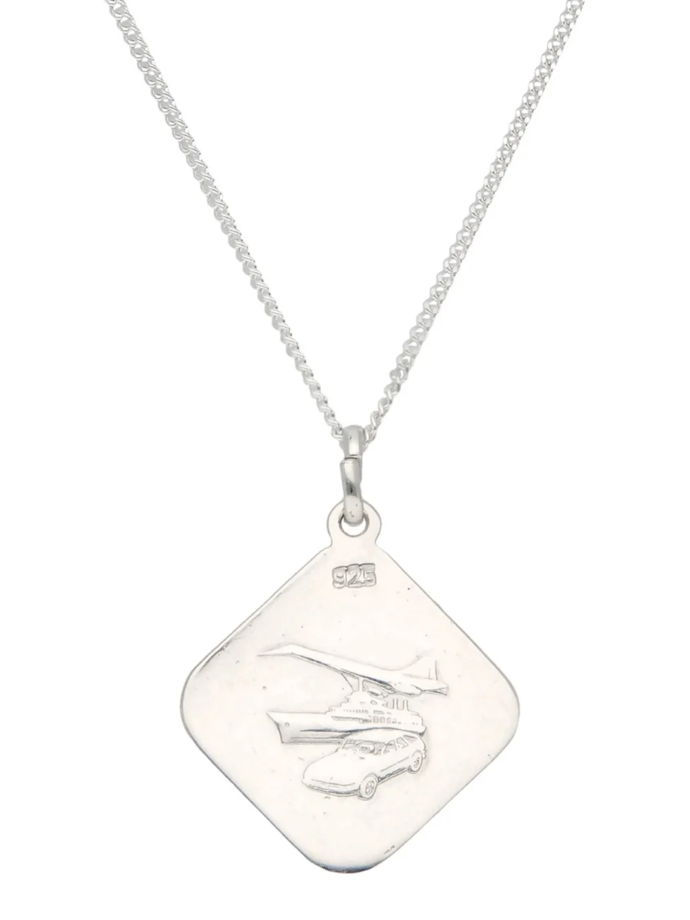 William May Sterling Silver Reverse Square St Christopher & 20" Necklace, view 3