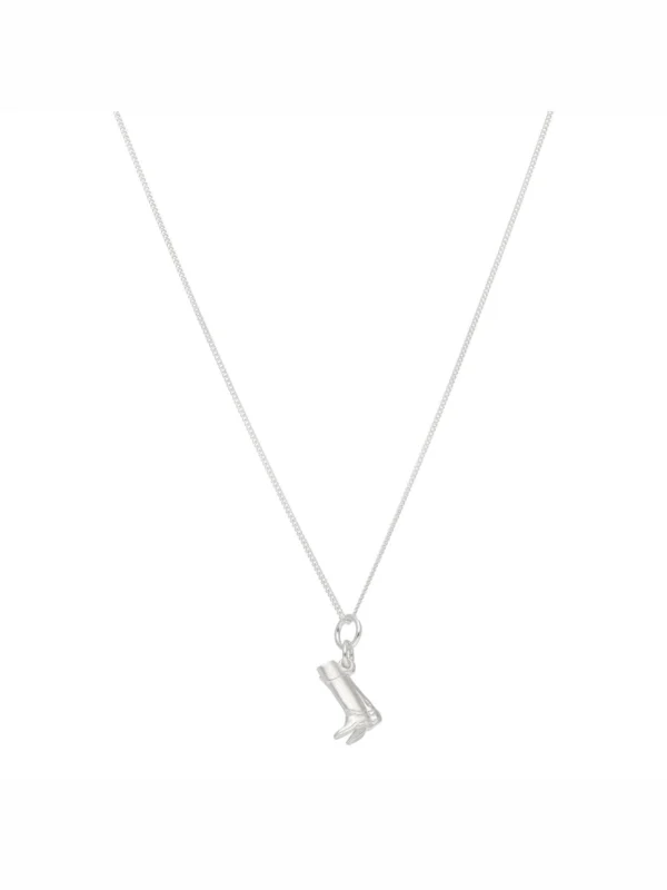 William May Sterling Silver Riding Boots Pendant & 18" Necklace