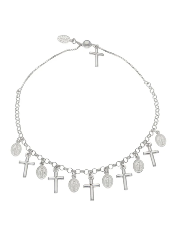William May Sterling Silver Rosary Style Adjustable Toggle Bracelet