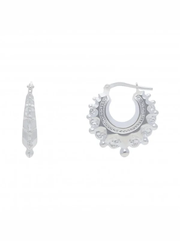 William May Sterling Silver Round Traditional Creole Hoop Earring