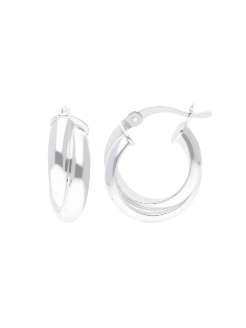 William May Sterling Silver Russian Style Small Hoop Earrings, view 2