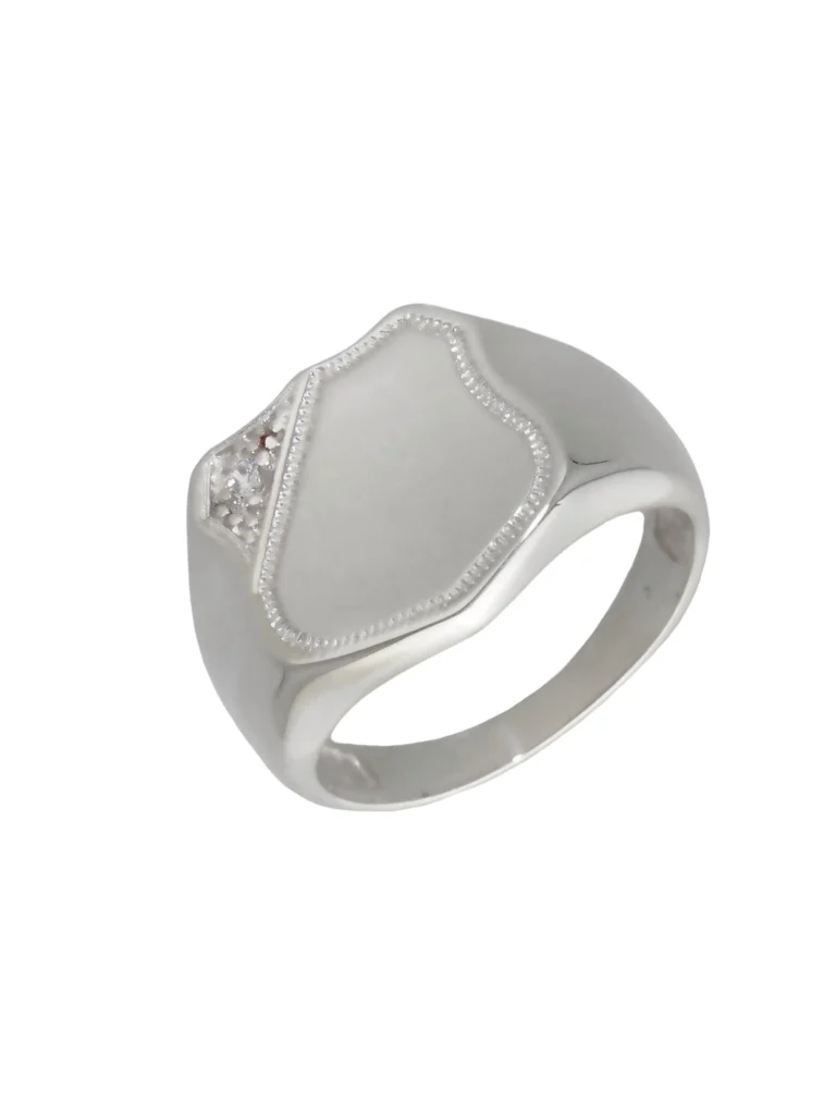 William May Sterling Silver Shield Signet Ring