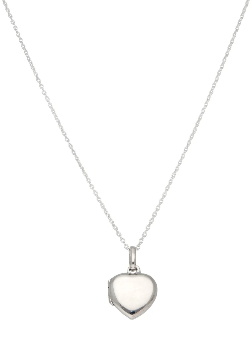 William May Sterling Silver Small Heart Shaped Locket & 18" Necklace