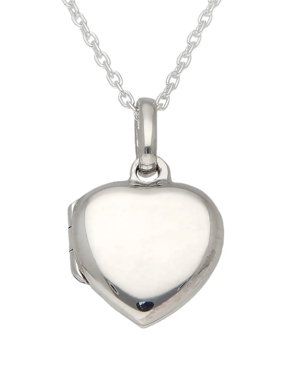 William May Sterling Silver Small Heart Shaped Locket & 18" Necklace, view 2